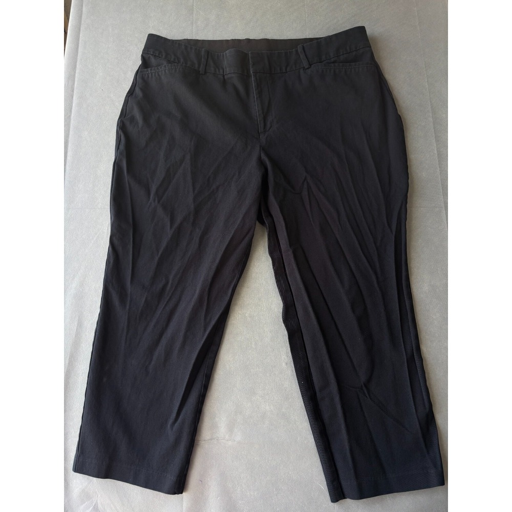 Ava & Viv Dress Pants Womens 20W Black Stretch Slash Pockets High Rise Zip Fly